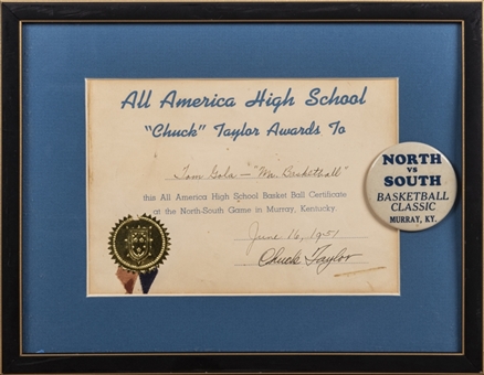 1951 Tom Gola La Salle High School Chuck Taylor Award (Gola LOA)